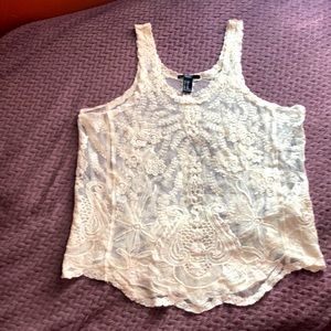 Forever 21 off white lace tank top  size M/L